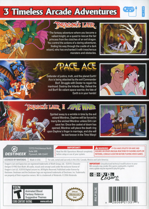 Dragon's Lair Trilogy — box-2D-back (US)
