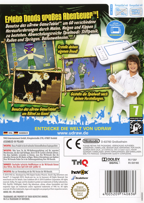Grande Aventure De Dood, La — box-2D-back (DE)