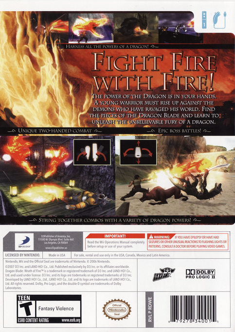 Dragon Blade - Wrath Of Fire — box-2D-back (US)