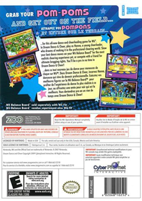 Dream Dance And Cheer — box-2D-back (US)