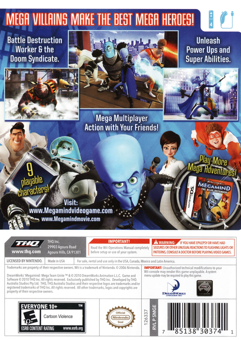 DreamWorks Megamind - Mega Team Unite — box-2D-back (US)