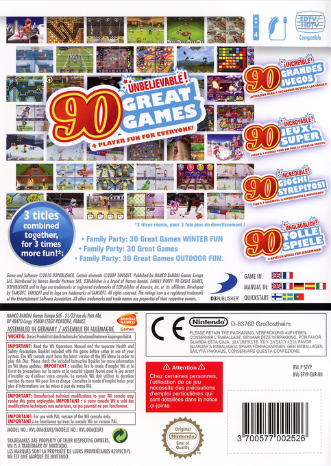 Family Party - 90 Great Games Party Pack — box-2D-back (DE)