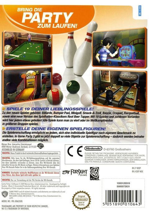 Game Party 3 — box-2D-back (DE)