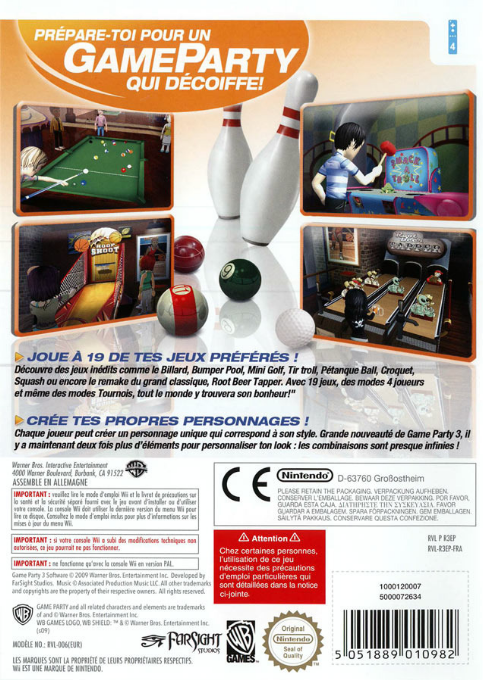 Game Party 3 — box-2D-back (FR)
