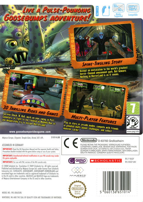 Goosebumps HorrorLand — box-2D-back (EU)