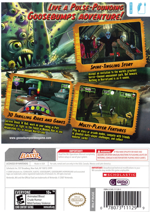 Goosebumps HorrorLand — box-2D-back (US)