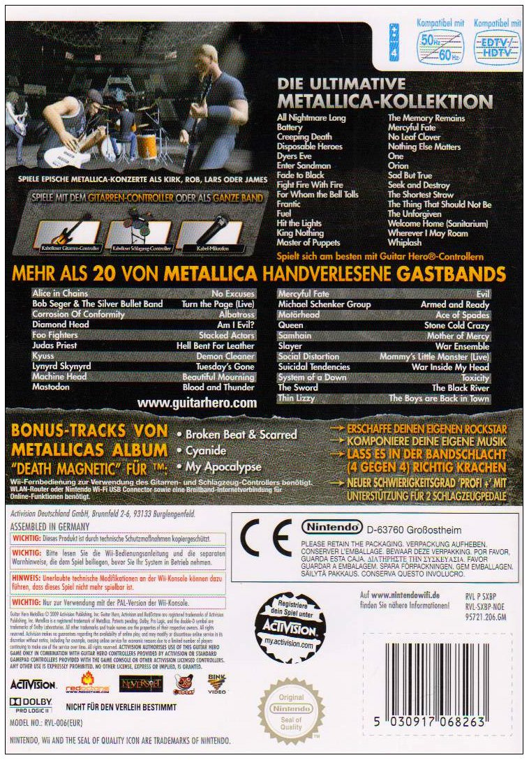 Guitar Hero - Metallica — box-2D-back (DE)