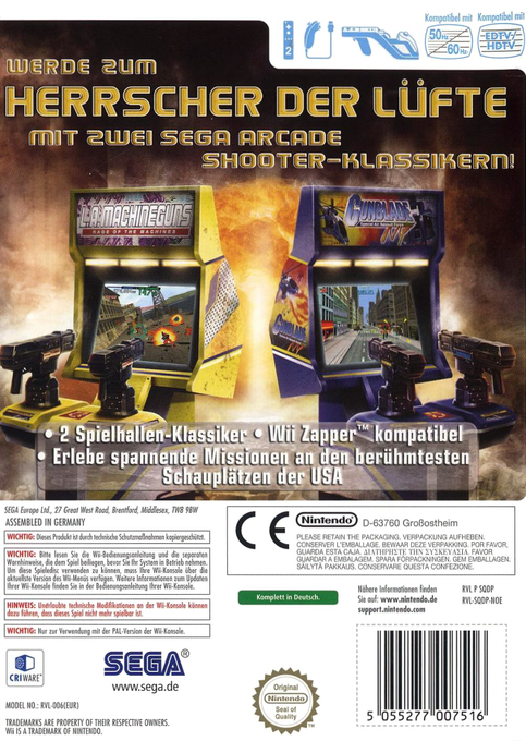 Gunblade NY And LA Machineguns - Arcade Hits Pack — box-2D-back (DE)