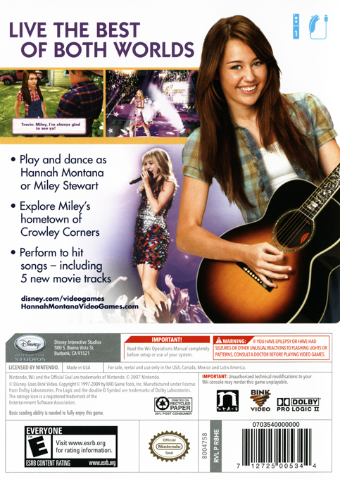 Hannah Montana - The Movie — box-2D-back (US)
