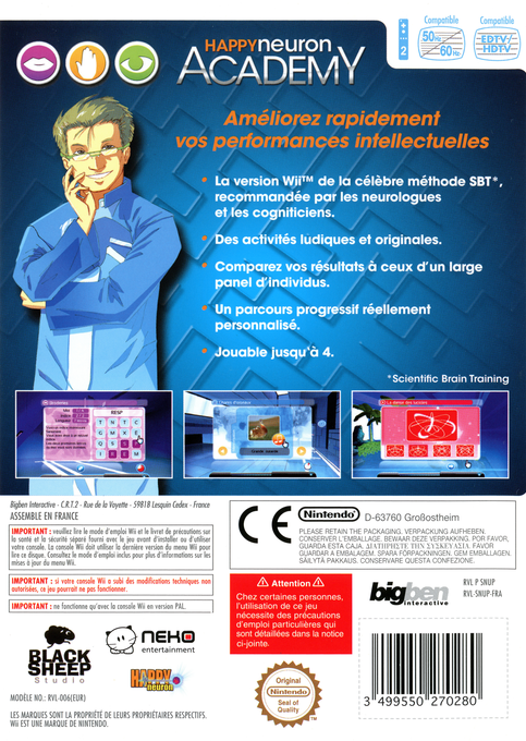 Happy Neuron Academy — box-2D-back (FR)