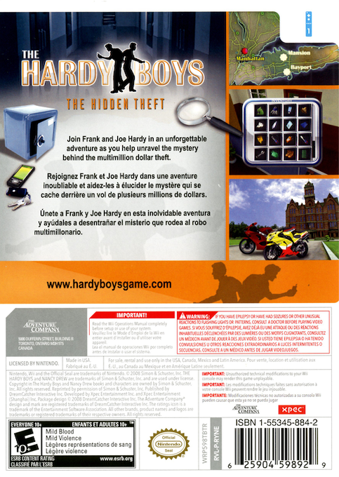 Hardy Boys - The Hidden Theft, The — box-2D-back (US)