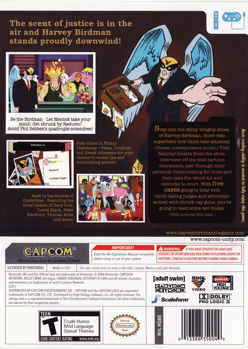 Harvey Birdman - Attorney At Law — box-2D-back (US)