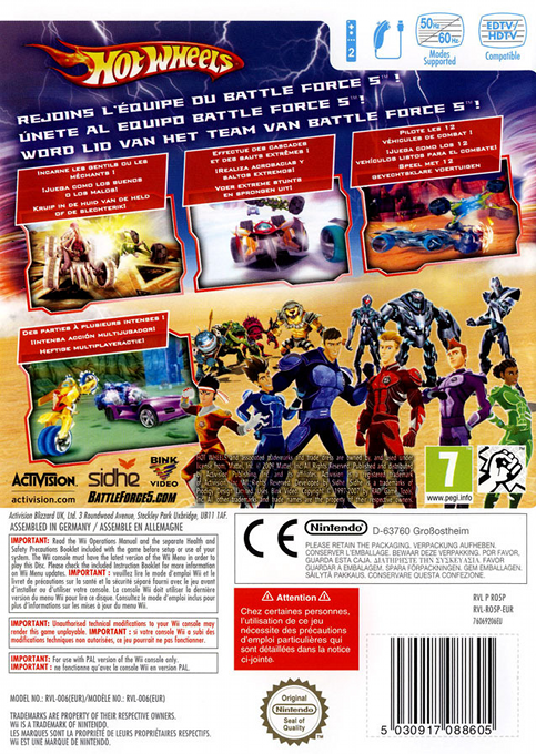 Hot Wheels - Battle Force 5 — box-2D-back (FR)