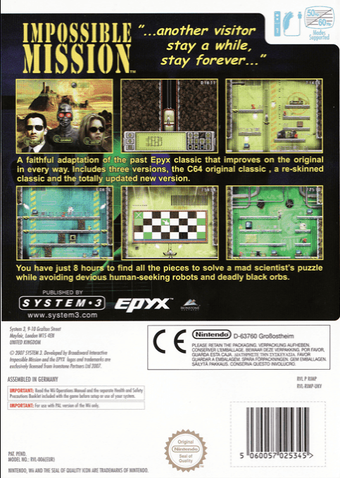 Impossible Mission — box-2D-back (EU)