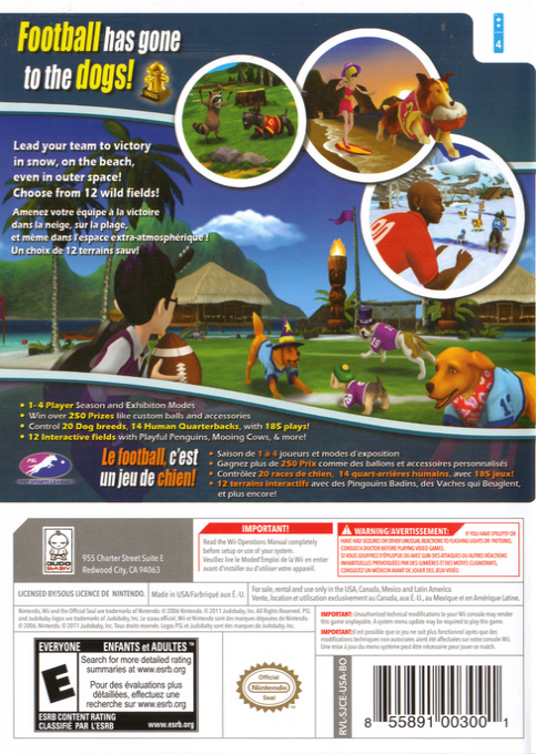 Jerry Rice And Nitus' Dog Football — box-2D-back (US)