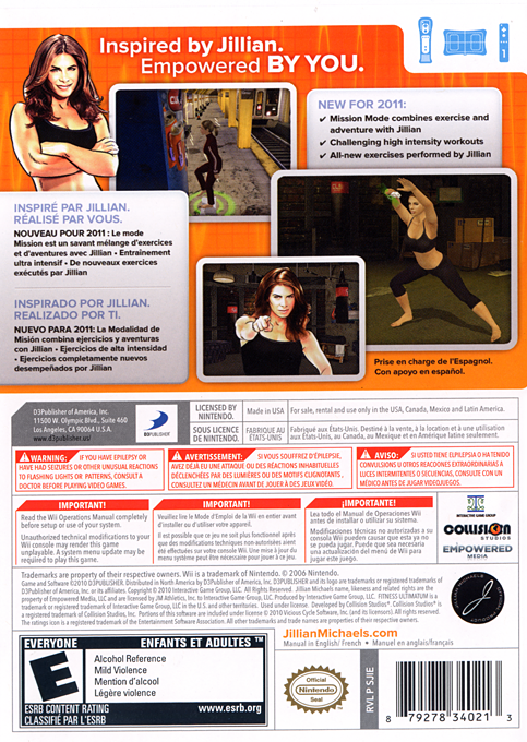 Jillian Michaels Fitness Ultimatum 2011 — box-2D-back (US)