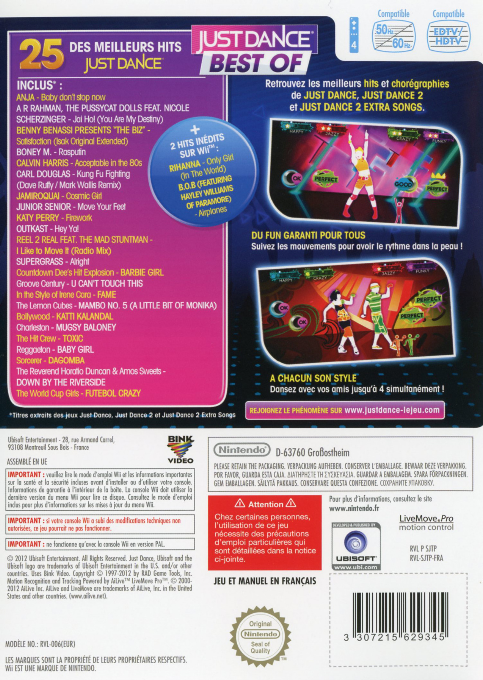 Just Dance Best Of — box-2D-back (FR)