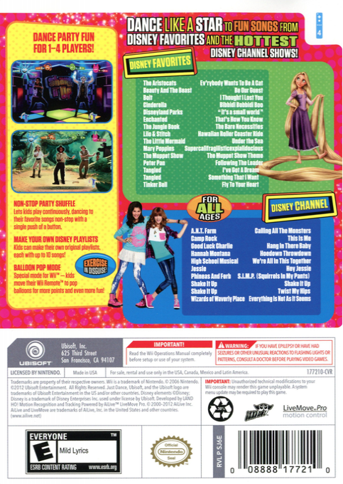 Just Dance - Disney Party — box-2D-back (US)