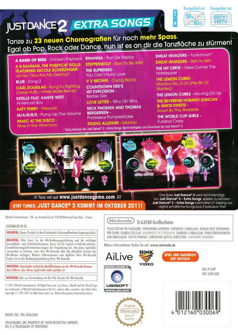 Just Dance 2 - Extra Songs — box-2D-back (DE)