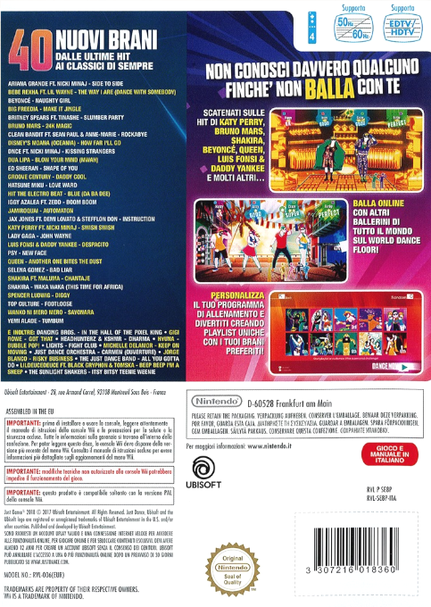 Just Dance 2018 — box-2D-back (IT)