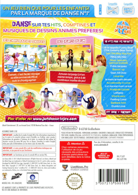 Just Dance Kids — box-2D-back (FR)