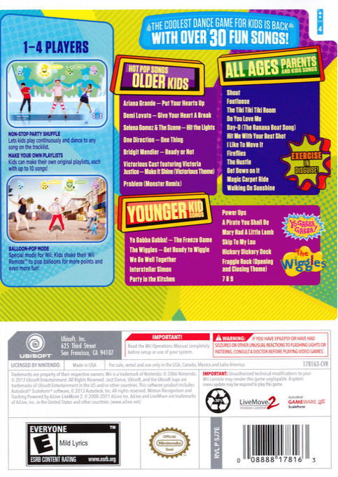 Just Dance Kids 2014 — box-2D-back (US)
