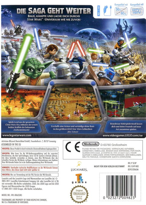 Lego Star Wars 3 - The Clone Wars — box-2D-back (DE)