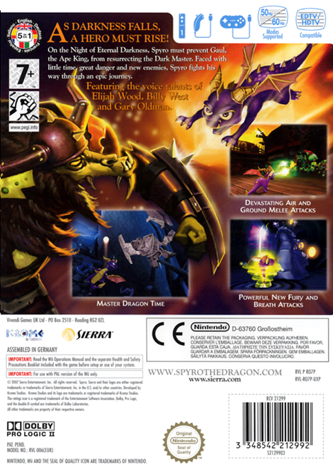 Legend Of Spyro - The Eternal Night, The — box-2D-back (EU)