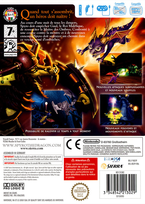 Legend Of Spyro - The Eternal Night, The — box-2D-back (FR)