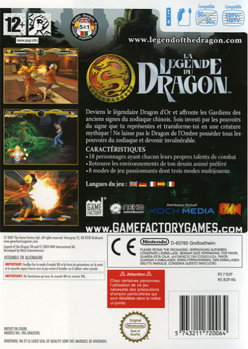 Legend of the Dragon — box-2D-back (FR)
