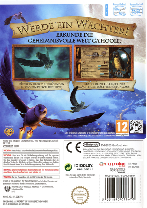 Legend Of The Guardians - The Owls Of Ga'hoole — box-2D-back (DE)