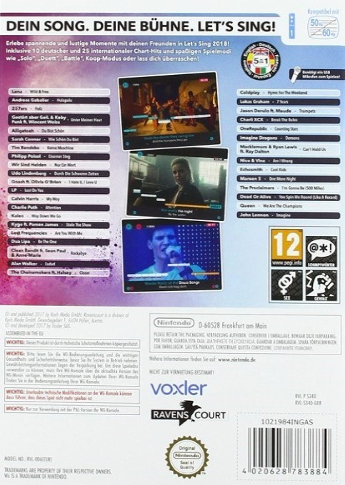 Let's Sing 2018 — box-2D-back (DE)
