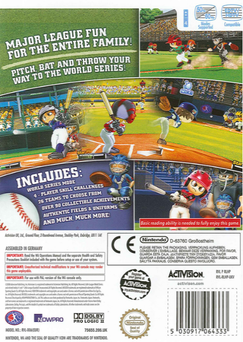 Little League World Series Baseball 2008 — box-2D-back (EU)