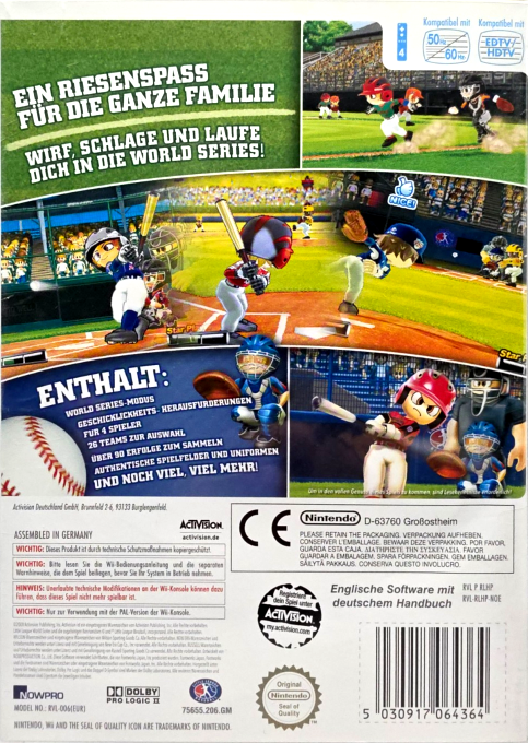 Little League World Series Baseball 2008 — box-2D-back (DE)