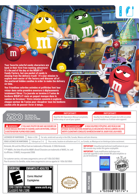 M&M's Adventure — box-2D-back (US)