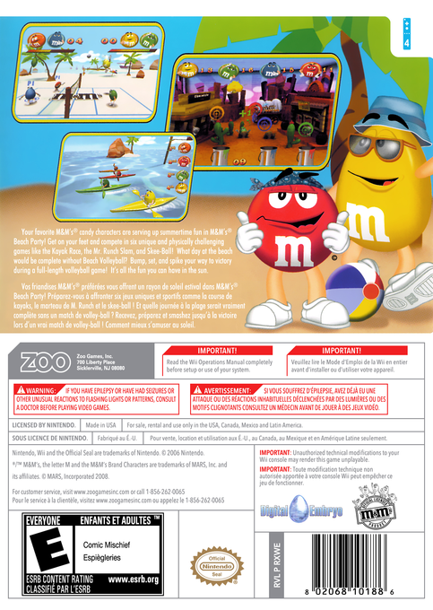 M And M's - Beach Party — box-2D-back (US)