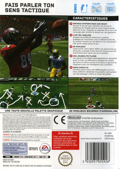 Madden NFL 08 — box-2D-back (FR)