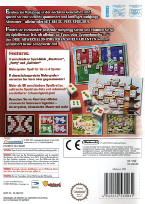 Mahjong Party Pack — box-2D-back (DE)