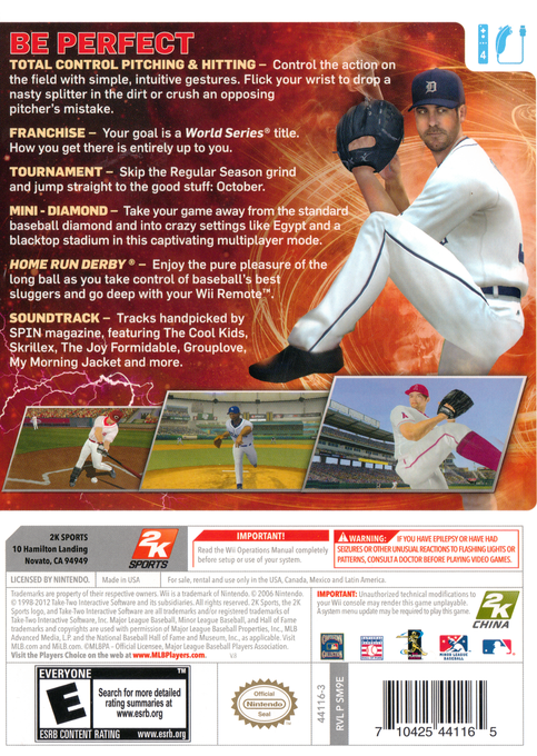 Major League Baseball 2k12 — box-2D-back (US)