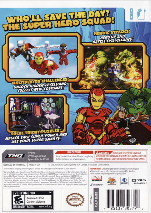 Marvel Super Hero Squad - Le Gant De L'infini — box-2D-back (US)