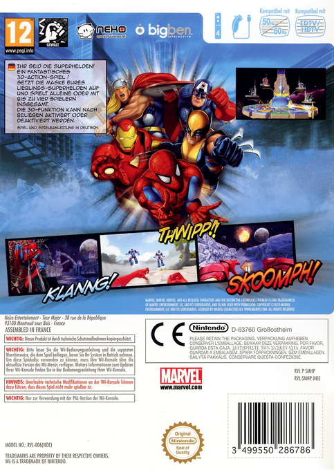 Marvel Super Heroes 3d - Grandmaster's Challenge — box-2D-back (DE)