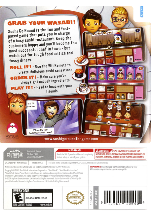 Miniclip Sushi Go-Round — box-2D-back (US)