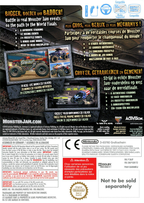 Monster Jam - Path Of Destruction — box-2D-back (US)