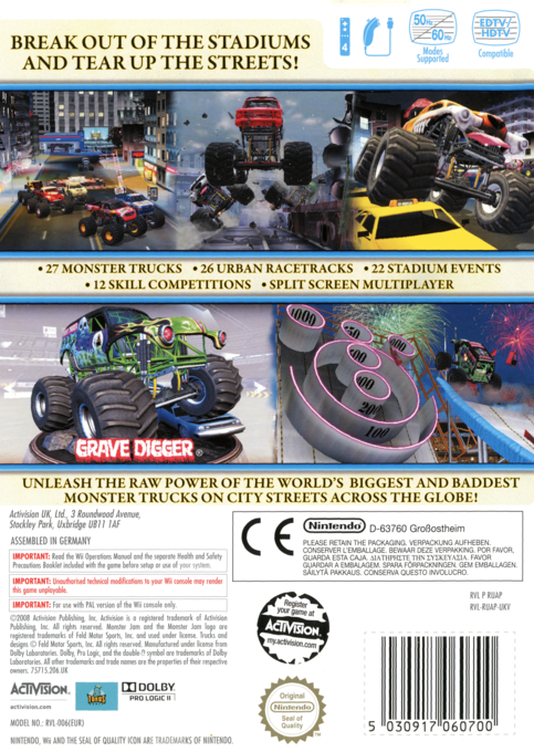 Monster Jam - Urban Assault — box-2D-back (EU)