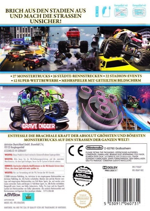 Monster Jam - Urban Assault — box-2D-back (DE)