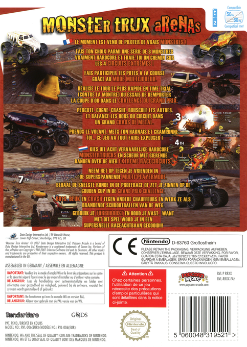 Monster Trux Arenas — box-2D-back (FR)
