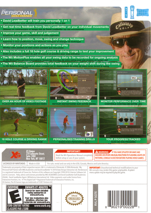 My Personal Golf Trainer — box-2D-back (UK)