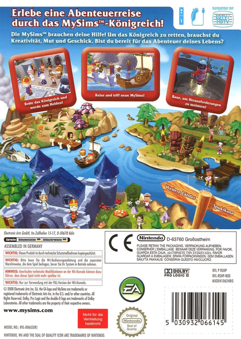 Mysims Kingdom — box-2D-back (DE)
