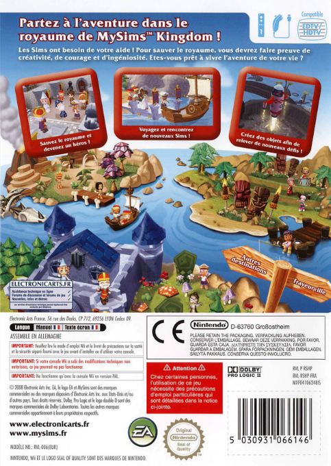 Mysims Kingdom — box-2D-back (FR)