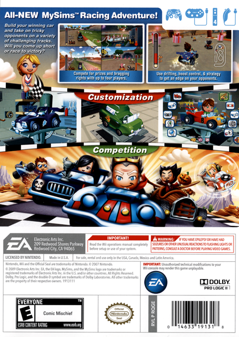 Mysims Racing — box-2D-back (US)